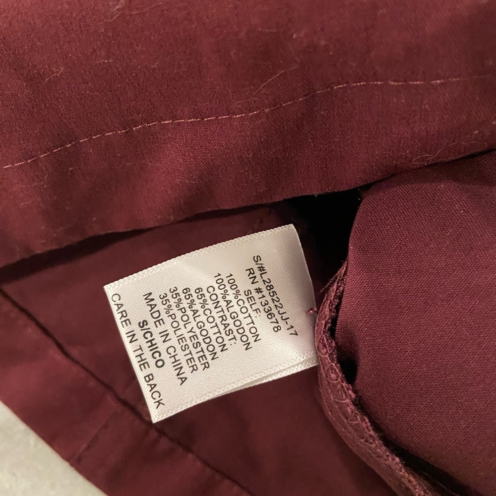 2Sable Size S Burgundy Full Zip Utility Jacket Drawstring Waist Gray Hood Anorak - Picture 13 of 13